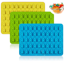 Load image into Gallery viewer, 2 PCS 50 Holes Small Bear Chocolate Tray Silicone Mold Cookie Mold Candy Mold, Random Color Delivery, Size: 19*13.7*1cm, 50-Grid