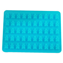 Load image into Gallery viewer, 2 PCS 50 Holes Small Bear Chocolate Tray Silicone Mold Cookie Mold Candy Mold, Random Color Delivery, Size: 19*13.7*1cm, 50-Grid