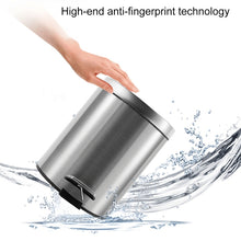 Load image into Gallery viewer, Fashion Round Stainless Steel Household Hotel Office Covered Pedal Trash Bin, Size: 7L, Size: 7L