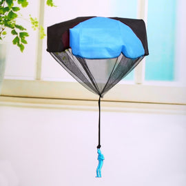 Hand Throwing Mini Play Parachute Paratrooper Outdoor Games Children Educational Toys with Figure Soldier for Kids, Random Color Delivery
