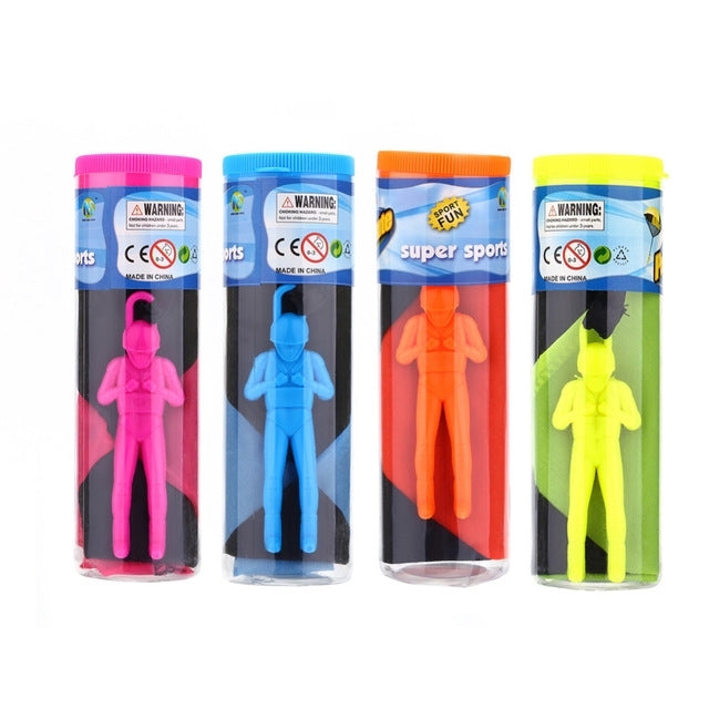 Hand Throwing Mini Play Parachute Paratrooper Outdoor Games Children Educational Toys with Figure Soldier for Kids, Random Color Delivery