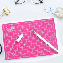Load image into Gallery viewer, Junesix A5 Cutting Mat Set Cutting Mat &amp; Ruler &amp; Carving Knife, Junesix A5 (Mint Green), Junesix A5 (Pink), Junesix A5 (Blue), Junesix A5 (Purple)
