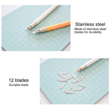 Load image into Gallery viewer, Junesix A5 Cutting Mat Set Cutting Mat &amp; Ruler &amp; Carving Knife, Junesix A5 (Mint Green), Junesix A5 (Pink), Junesix A5 (Blue), Junesix A5 (Purple)