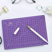 Load image into Gallery viewer, Junesix A5 Cutting Mat Set Cutting Mat &amp; Ruler &amp; Carving Knife, Junesix A5 (Mint Green), Junesix A5 (Pink), Junesix A5 (Blue), Junesix A5 (Purple)