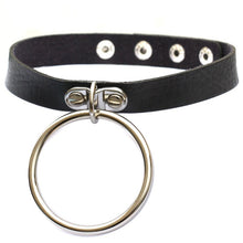 Load image into Gallery viewer, 2 PCS European and American Style Punk O-shaped Big Ring Popular Leather Necklace Collar, Random Color Delivery, DHXQ03
