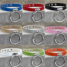 Load image into Gallery viewer, 2 PCS European and American Style Punk O-shaped Big Ring Popular Leather Necklace Collar, Random Color Delivery, DHXQ03