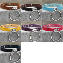 Load image into Gallery viewer, 2 PCS European and American Style Punk O-shaped Big Ring Popular Leather Necklace Collar, Random Color Delivery, DHXQ03