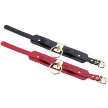 Load image into Gallery viewer, European and American Harajuku PU Leather Gold Single Ring Collar Wide Street-Snap Nightclub O-shaped Choker Necklace, Gold Ring