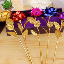 Load image into Gallery viewer, 24K Golden Foil Plated Decoration Rose Artificial Flower, Random Color Delivery, 24K Golden Foil Plated