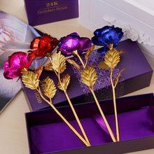 Load image into Gallery viewer, 24K Golden Foil Plated Decoration Rose Artificial Flower, Random Color Delivery, 24K Golden Foil Plated