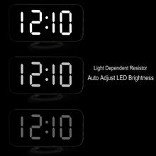 Load image into Gallery viewer, Multifunction Creative Mirror Reflective LED Display Alarm Clock with Snooze Function &amp; 2 USB Charge Port