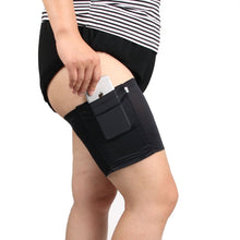 Load image into Gallery viewer, Women Solid Color Silicone Antiskid Non-slip Thigh Sock Anti Chafing Elastic Bands with Card Mobile Phone Bag, Size: 50-55cm, Size: 50-55cm