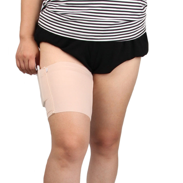 Women Solid Color Silicone Antiskid Non-slip Thigh Sock Anti Chafing Elastic Bands with Card Mobile Phone Bag, Size: 50-55cm, Size: 50-55cm