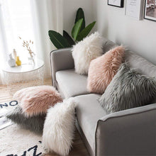 Load image into Gallery viewer, Velvet Long Plush Pillow Cover Popular Square Furry Cover Home Bed Room Decoration Pillowcase, Size: 45 x 45cm