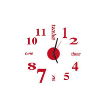 Load image into Gallery viewer, Lovelife WC37130 Acrylic English Digital DIY Stereo Wall Clock Wall Stick Clock