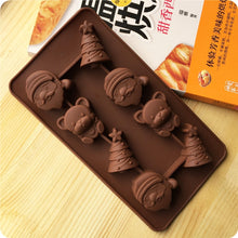 Load image into Gallery viewer, 2 PCS Christmas Tree Santa Claus Chocolate Dessert Pastry Kitchen Baking Silicone Ice Lattice Mold, Santa Claus
