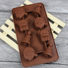 Load image into Gallery viewer, 2 PCS Christmas Tree Santa Claus Chocolate Dessert Pastry Kitchen Baking Silicone Ice Lattice Mold, Santa Claus