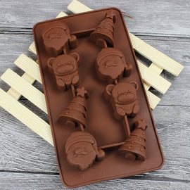 2 PCS Christmas Tree Santa Claus Chocolate Dessert Pastry Kitchen Baking Silicone Ice Lattice Mold, Santa Claus