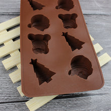 Load image into Gallery viewer, 2 PCS Christmas Tree Santa Claus Chocolate Dessert Pastry Kitchen Baking Silicone Ice Lattice Mold, Santa Claus