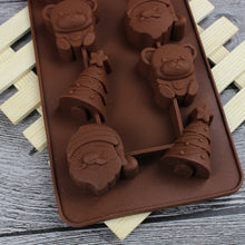 Load image into Gallery viewer, 2 PCS Christmas Tree Santa Claus Chocolate Dessert Pastry Kitchen Baking Silicone Ice Lattice Mold, Santa Claus
