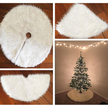 Load image into Gallery viewer, Christmas Tree Plush Skirt White Round Ornament Decoration, Diameter: 90cm, 90cm