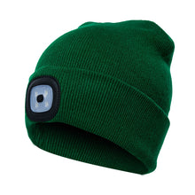 Load image into Gallery viewer, Unisex Warm Winter Polyacrylonitrile Knit Hat Adult Head Cap with 4 LED Lights, USB Type