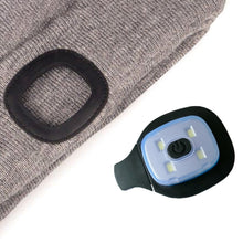 Load image into Gallery viewer, Unisex Warm Winter Polyacrylonitrile Knit Hat Adult Head Cap with 4 LED Lights, USB Type