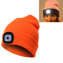 Load image into Gallery viewer, Unisex Warm Winter Polyacrylonitrile Knit Hat Adult Head Cap with 4 LED Lights, USB Type