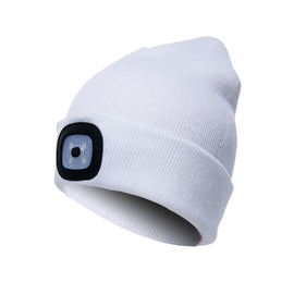 Unisex Warm Winter Polyacrylonitrile Knit Hat Adult Head Cap with 4 LED Lights