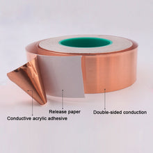 Load image into Gallery viewer, Pure Copper Double-sided Conductive Copper Foil Tape Signal Masking Tape, Size: 20m x 10mm, Size: 20m x 10mm