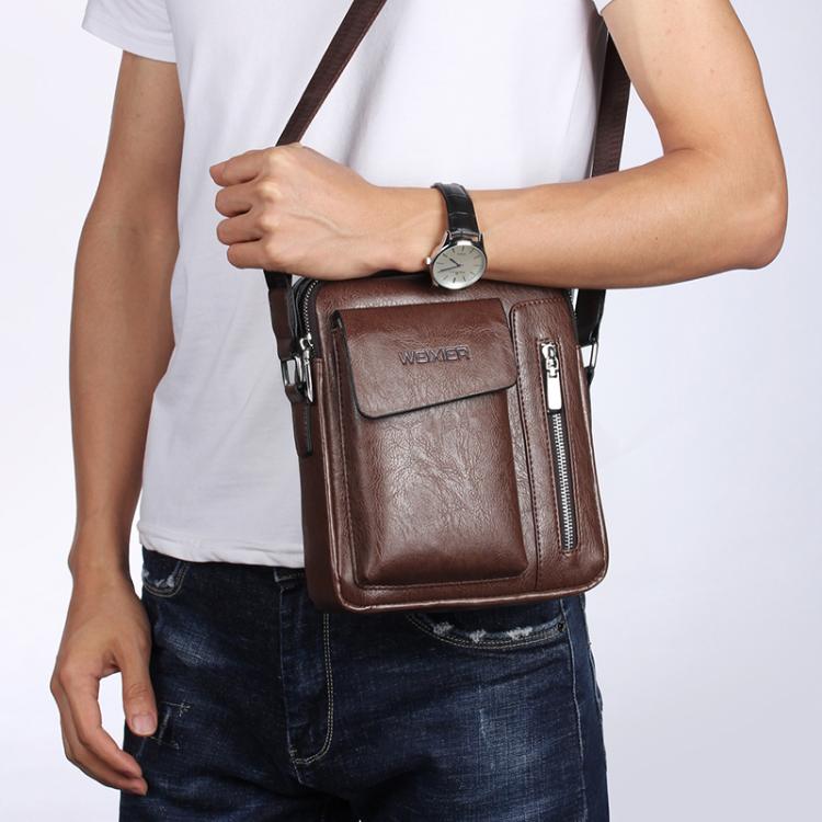 Universal Fashion Casual Men Shoulder Messenger Bag Handbag, Size: L (24cm x 20cm x 6cm)