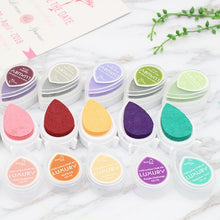 Load image into Gallery viewer, Water Droplets Inkpad Kids Favors Ink Stamp Pads Colorful Ink Pad DIY Scrapbooking Drop Shape, Random Color Delivery, Inkpad 2