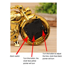 Load image into Gallery viewer, Cartoon Motorcycle Alarm Clock Bedroom Plastic Pointer Alarm Clock, Size: 23*13*6cm, Gold, Gold, Red, Black, Gold, Black