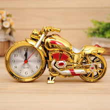 Load image into Gallery viewer, Cartoon Motorcycle Alarm Clock Bedroom Plastic Pointer Alarm Clock, Size: 23*13*6cm, Gold, Gold, Red, Black, Gold, Black