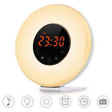 Load image into Gallery viewer, Multi-function Led Touch Intelligent Wake-up Light Alarm Clock with FM Radio, USB