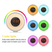 Load image into Gallery viewer, Multi-function Led Touch Intelligent Wake-up Light Alarm Clock with FM Radio, USB