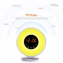 Load image into Gallery viewer, Multi-function Led Touch Intelligent Wake-up Light Alarm Clock with FM Radio, USB