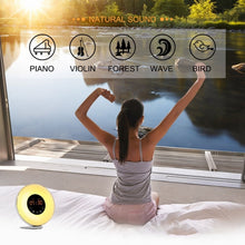 Load image into Gallery viewer, Multi-function Led Touch Intelligent Wake-up Light Alarm Clock with FM Radio, USB