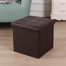 Load image into Gallery viewer, Leather Storage Box Creative Crossline Folding Sofa Bench