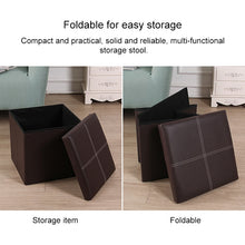 Load image into Gallery viewer, Leather Storage Box Creative Crossline Folding Sofa Bench