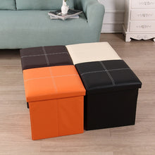 Load image into Gallery viewer, Leather Storage Box Creative Crossline Folding Sofa Bench
