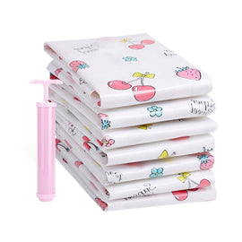 4PCS Space Saving Candy Color Pattern Vacuum Storage Bag, Explosion-proof Thinken Quilts Clothing Vacuum Seal Storage Bag with a Free Hand Pump, Size: 70*90 cm, Size: 70*90 cm