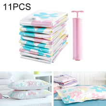 Load image into Gallery viewer, 11 PCS Space Saving Sunflowers Pattern Vacuum Storage Bag, Thinken Quilts Clothing Vacuum Seal Storage Bag with a Hand Pump, Including: 3 PCS 80*100 cm，2 PCS 60*80 cm, 3 PCS 50*70 cm, 2 PCS 40*60 cm, 11 PCS Storage Bag