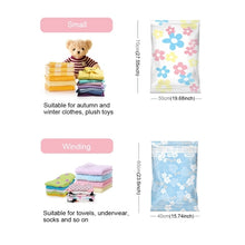 Load image into Gallery viewer, 11 PCS Space Saving Sunflowers Pattern Vacuum Storage Bag, Thinken Quilts Clothing Vacuum Seal Storage Bag with a Hand Pump, Including: 3 PCS 80*100 cm，2 PCS 60*80 cm, 3 PCS 50*70 cm, 2 PCS 40*60 cm, 11 PCS Storage Bag
