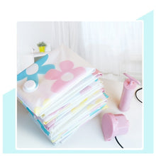 Load image into Gallery viewer, 11 PCS Space Saving Sunflowers Pattern Vacuum Storage Bag, Thinken Quilts Clothing Vacuum Seal Storage Bag with a Hand Pump, Including: 3 PCS 80*100 cm，2 PCS 60*80 cm, 3 PCS 50*70 cm, 2 PCS 40*60 cm, 11 PCS Storage Bag