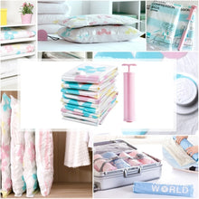 Load image into Gallery viewer, 11 PCS Space Saving Sunflowers Pattern Vacuum Storage Bag, Thinken Quilts Clothing Vacuum Seal Storage Bag with a Hand Pump, Including: 3 PCS 80*100 cm，2 PCS 60*80 cm, 3 PCS 50*70 cm, 2 PCS 40*60 cm, 11 PCS Storage Bag