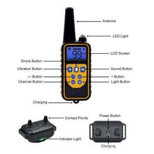 Load image into Gallery viewer, 880-2 800 Yards Rechargeable Remote Control Collar Dog Training Device Anti Barking Device, 880-2 Black Black, 880-2 Black+Orange
