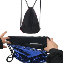 Load image into Gallery viewer, Mermaid Glittering Sequin Drawstring Sports Backpack Shoulder Bag