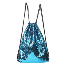 Load image into Gallery viewer, Mermaid Glittering Sequin Drawstring Sports Backpack Shoulder Bag