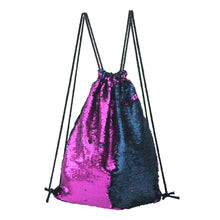 Load image into Gallery viewer, Mermaid Glittering Sequin Drawstring Sports Backpack Shoulder Bag
